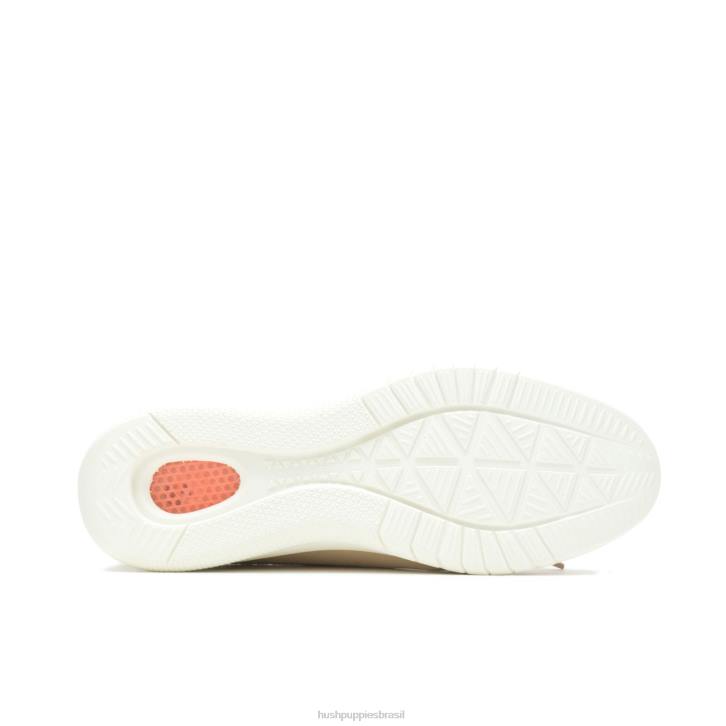 malha bege ousada sapatilha com cadarço em tricô avançado mulheres Hush Puppies tênis ZZ6R125