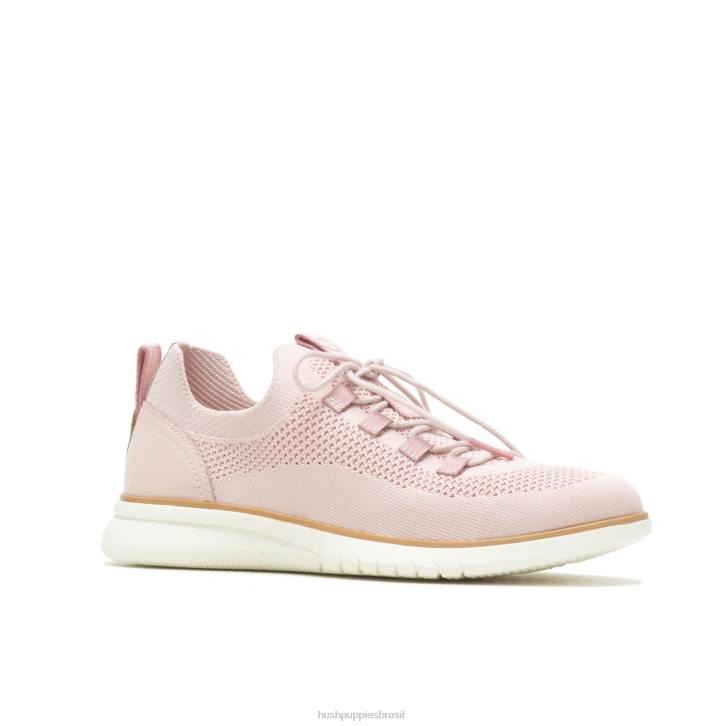 rosa empoeirado sapatilha com cadarço em tricô avançado mulheres Hush Puppies tênis ZZ6R109