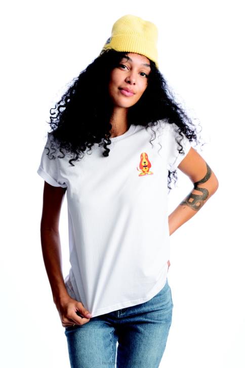 branco camiseta estampada basset hound moderna mulheres Hush Puppies Camisetas ZZ6R238