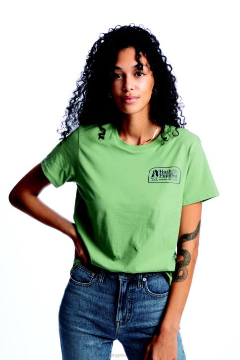 doce sálvia camiseta estampada basset hound retrô mulheres Hush Puppies Camisetas ZZ6R239