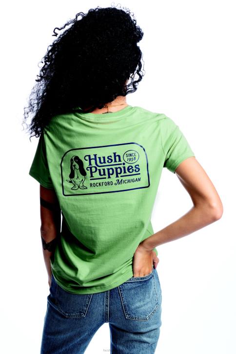 doce sálvia camiseta estampada basset hound retrô mulheres Hush Puppies Camisetas ZZ6R239